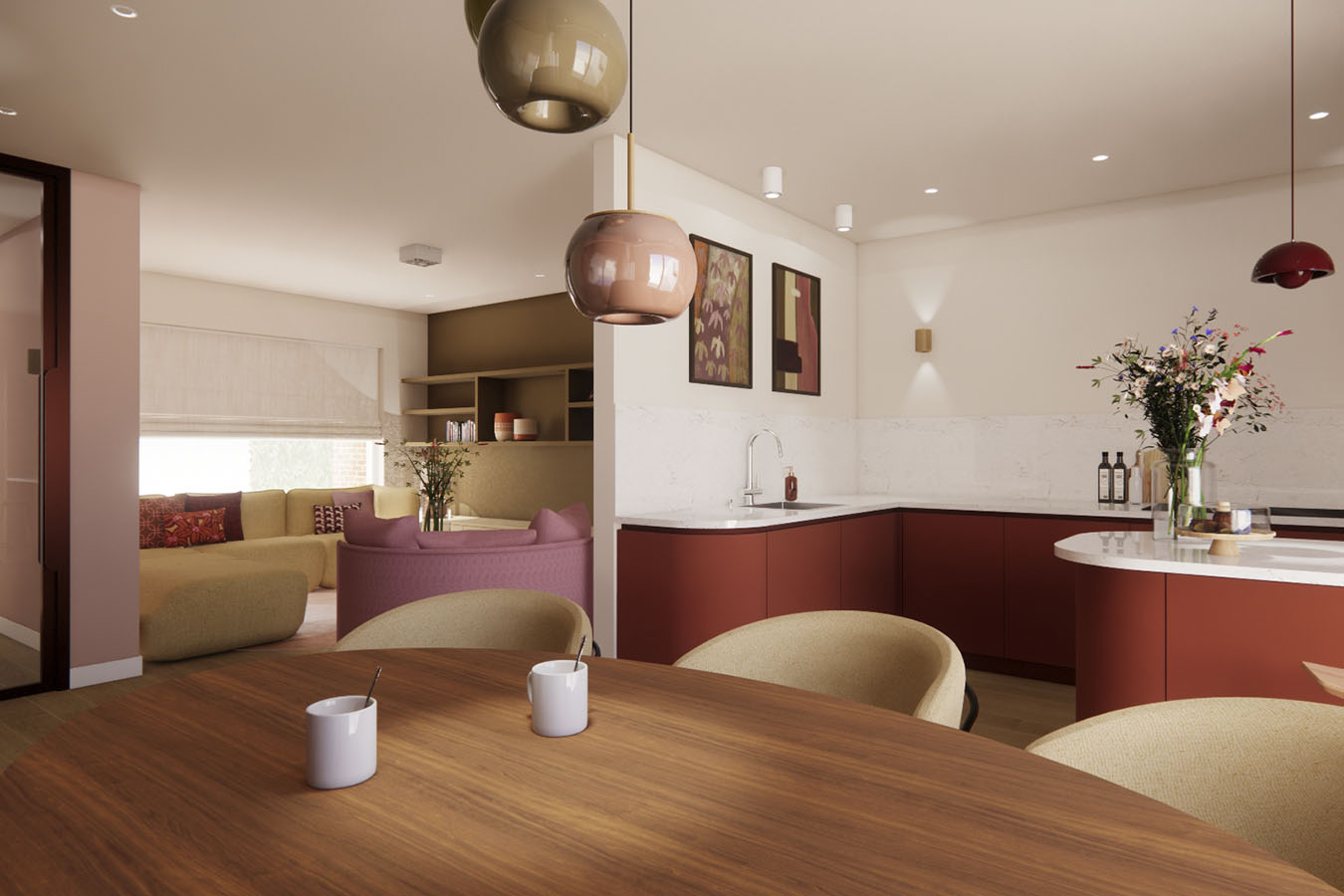 Kleurrijk interieurontwerp, woonkamer ontwerp | Ontwerpstudio Nanaa