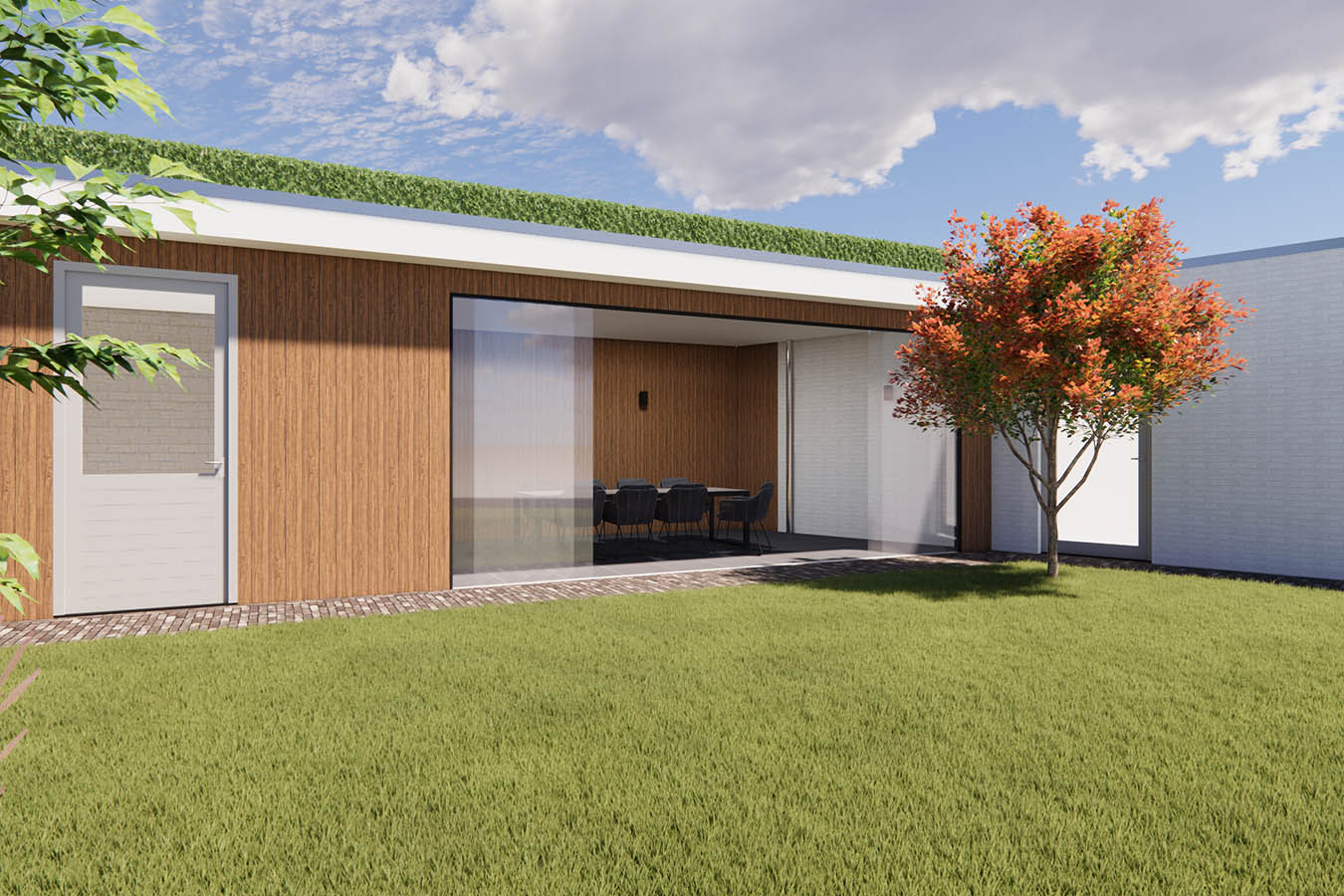 Modern tuinontwerp aan praktijkruimte | Ontwerpstudio Nanaa