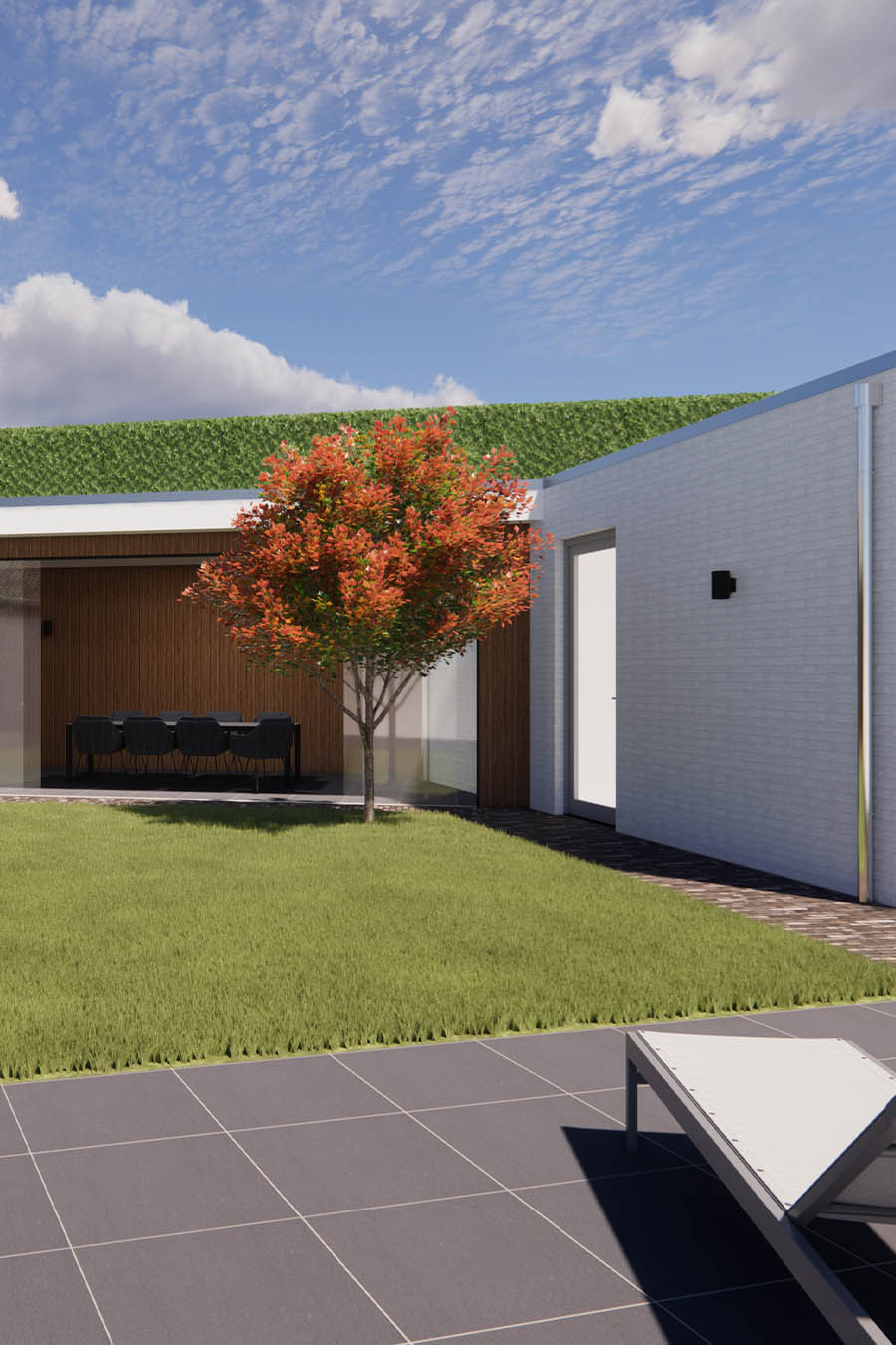 Modern tuinontwerp aan praktijkruimte | Ontwerpstudio Nanaa