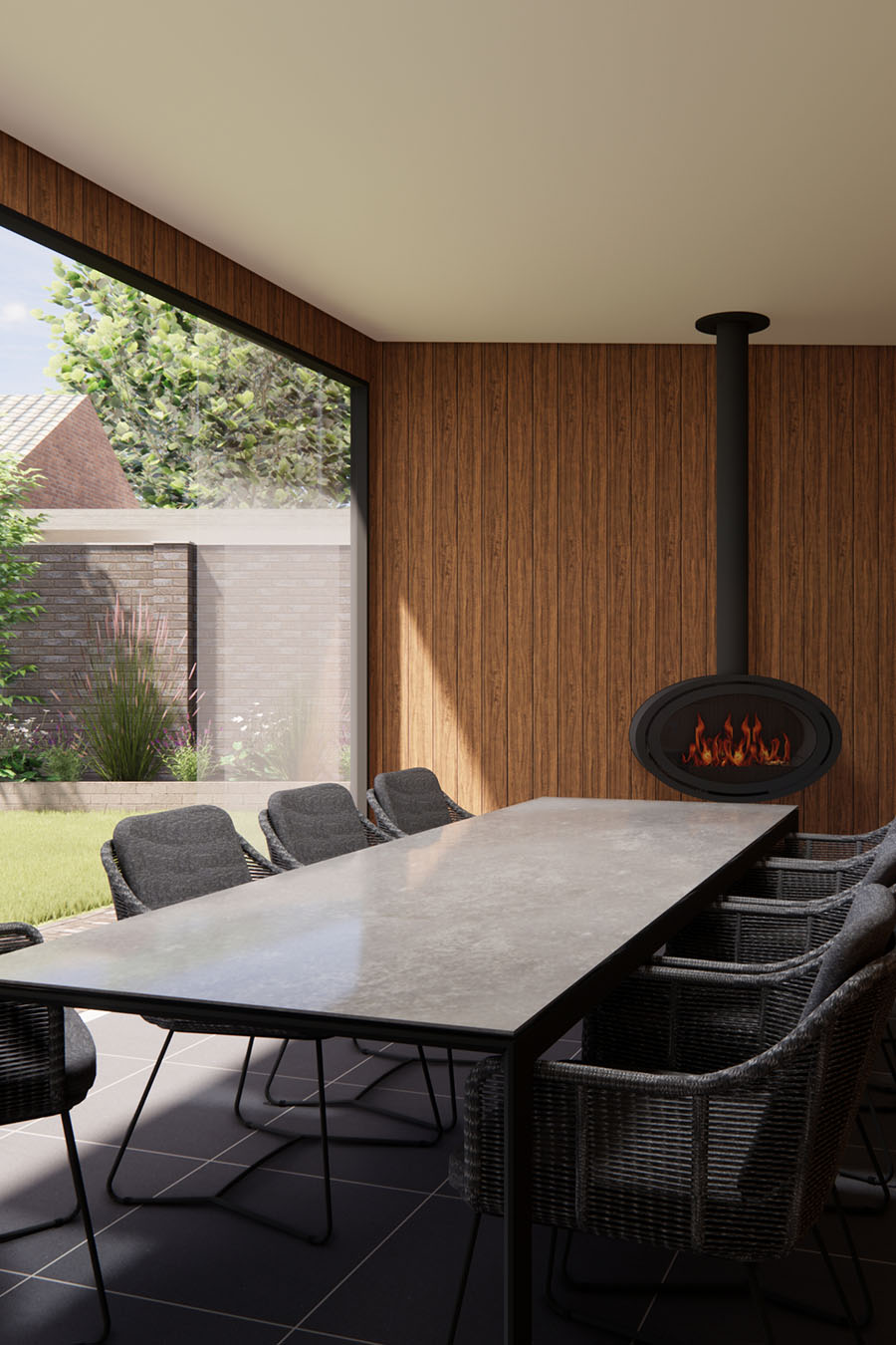 Modern tuinontwerp aan praktijkruimte | Ontwerpstudio Nanaa