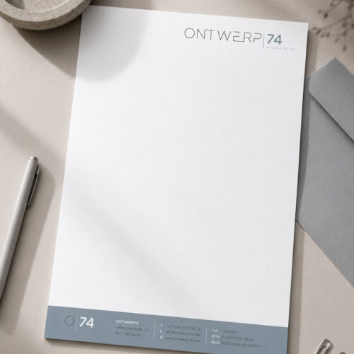 Branding briefpapier interieurarchitect Ontwerp74 | Ontwerpstudio Nanaa